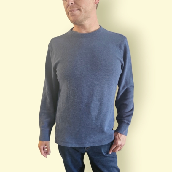 Eddie Bauer Dark Blue Thermal Long Sleeve Tee Size Medium - Picture 2 of 6